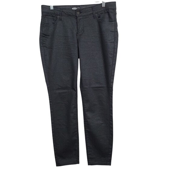 Old Navy Womens 12 Jeans Metallic Slim Leg The Rockstar Mid Rise Stretch Denim - Picture 1 of 13